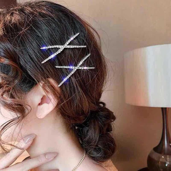 

hair accessories women girls cross crystal hairpins rhinestones clips barrettes bridal headwear styling tools gold/silver