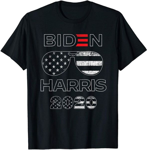 

biden harris 2020 american flag sunglasses t-shirt size s-5xl, White;black