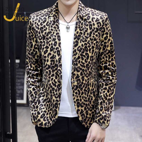

men fashion leopard print blazer coat long sleeve slim party clubwear blazers jacket clothing men's suits &, White;black