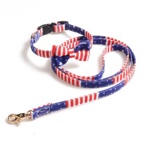 

dog collars & leashes pet collar america national flag bow hand holding rope british style