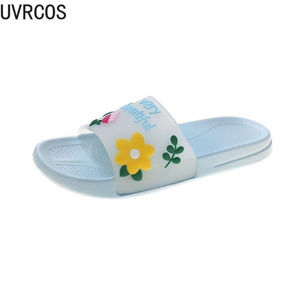 

summer women's slippers casual fashion vamp printing letters modification sweet home all-match 2021, Black