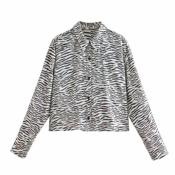 

women's blouses & shirts fashion simple casual animal print loose shirt size xs-l ejel, White
