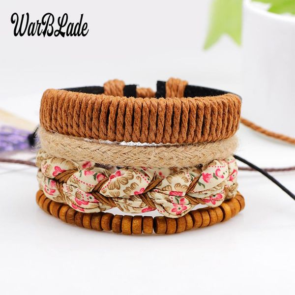 

charm bracelets warblade 2021 fashion multilayer leather braided bracelet vintage women bangle punk wrap wristband for men jewelry, Golden;silver