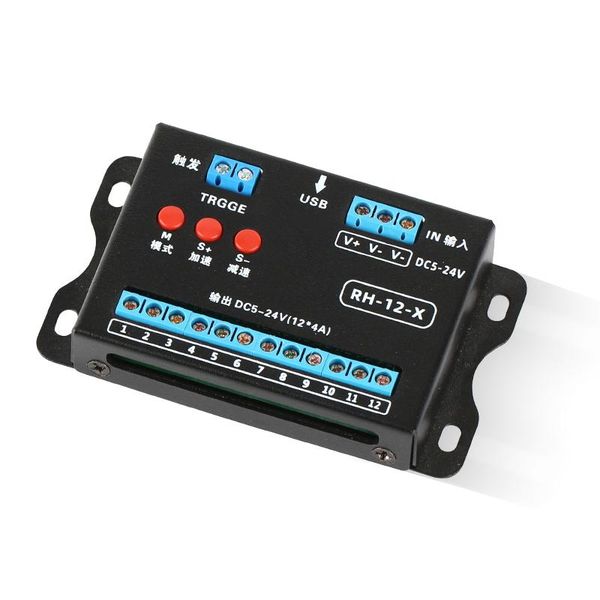 

smart home control led monochrome controller rh-12-x12 road dynamic logo, flash breathing programmable rf remote
