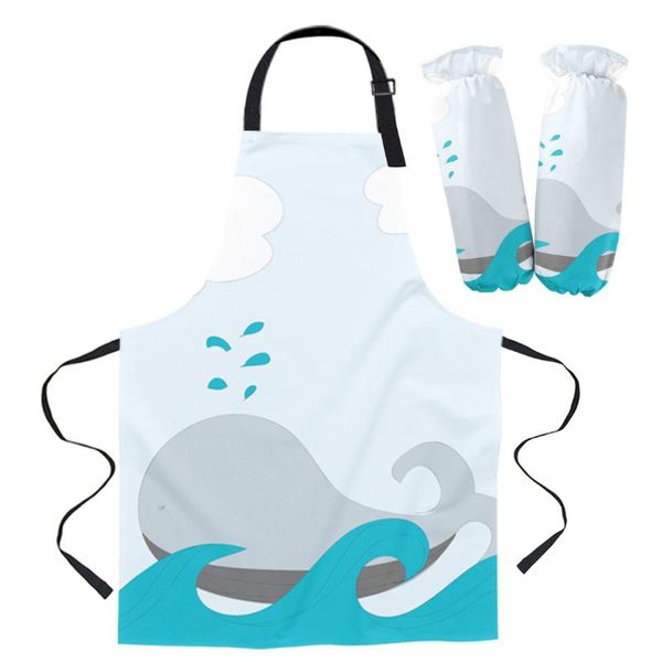 

aprons cartoon whale white cloud cute apron kitchen household cleaning pinafore barber cooking accessories for woman