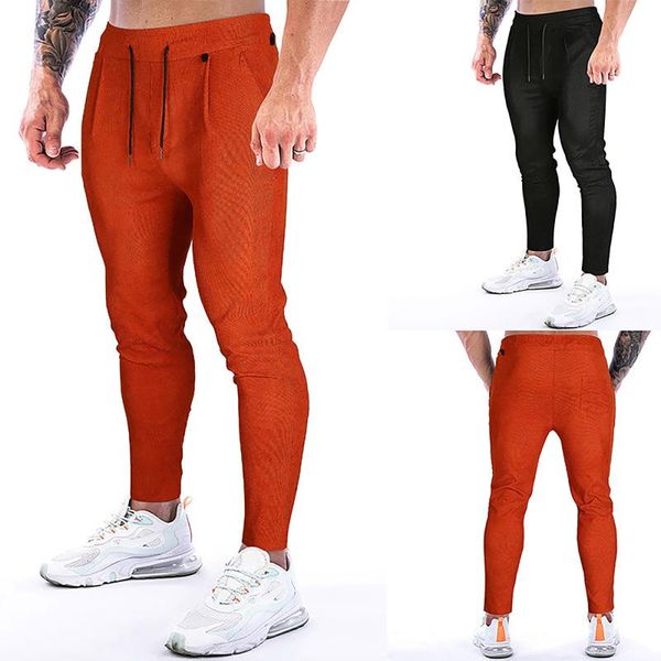 

men's pants sports fitness training running sweatpants male trousers jogging mens pencil workout drawstring men clothing, Black