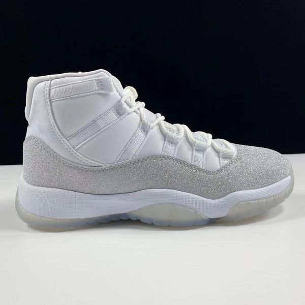 

jumpman 11 high wmns "metallic silver" basketball shoes white real carbon fiber 11s trainer sports stylist fashion sneakers come w