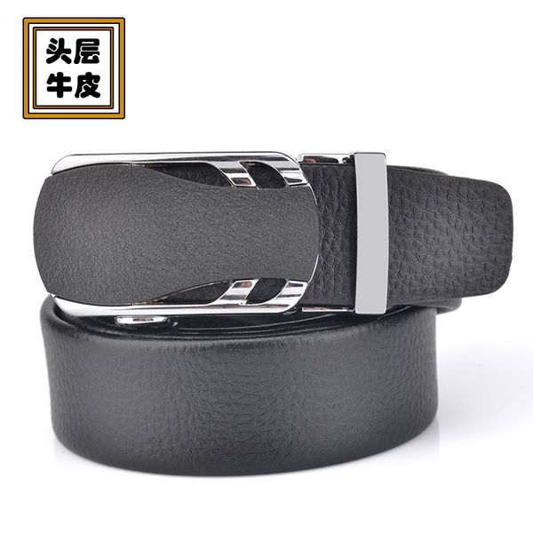 

men's leather business leisure belt with frosted surface, Black;brown