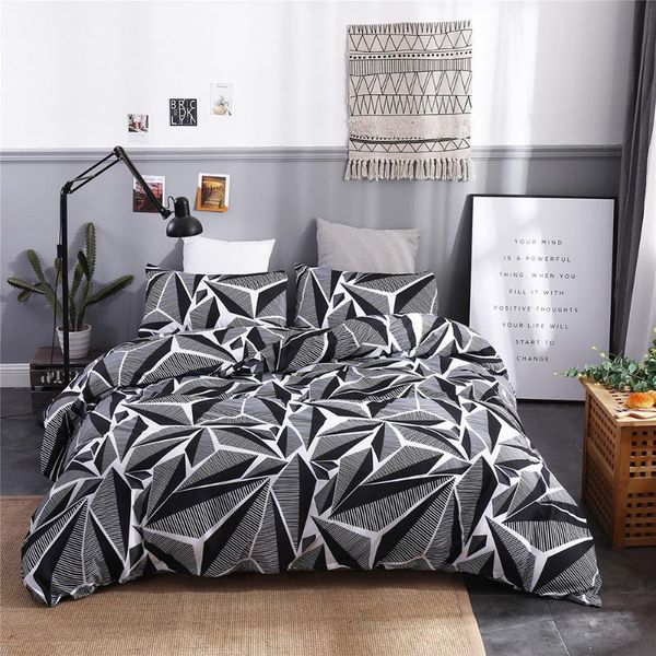 

bedding sets 3 pieces geometric duvet cover set polyester brushed soft breathable striped floral simple four seasons quilt bs070