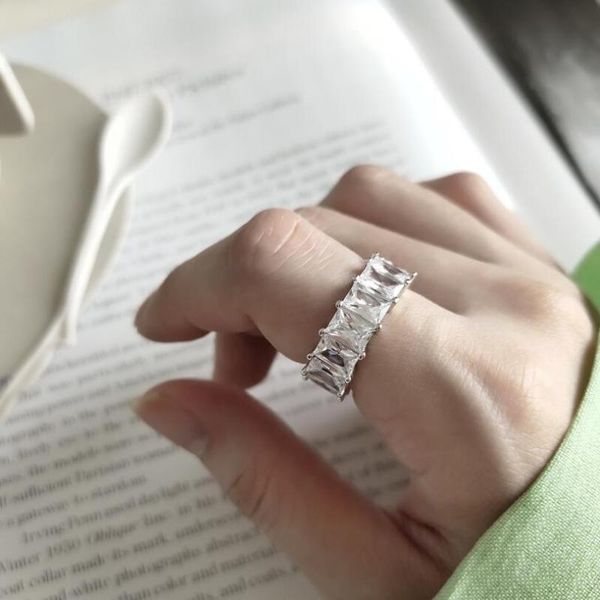 

wedding rings luxury eternal finger ring 5a zircon cz 925 sterling silver engagement band for women men bijoux gift, Slivery;golden