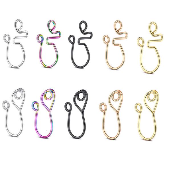 

no need to pierce false nose ring style clip puncture jewelry