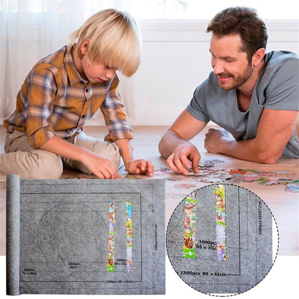 

storage bags jigsaw puzzle roll mat jigroll up to 1500 pieces with drawstring bag educational toys for kids #2