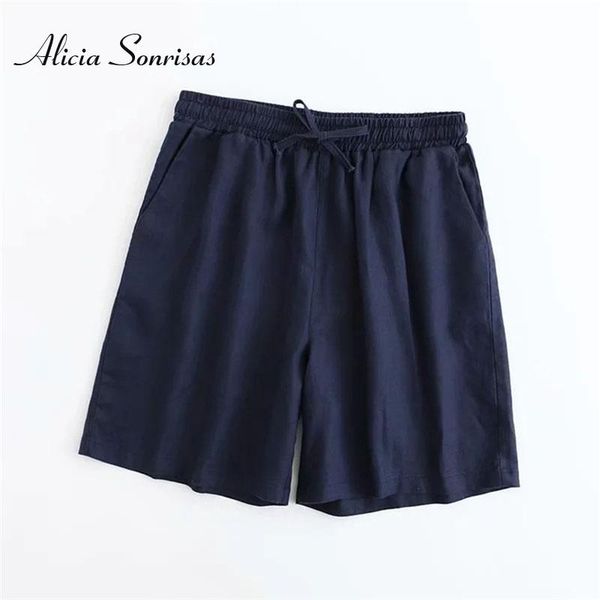 

summer women's trousers urban casual fashion simple solid color fifth pants high waist slimming lace-up design middle & capris, Black;white