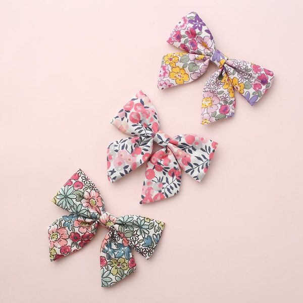 

oaoleer flower bow hair clip children's princess side kids headdress printed bangs fashion accessories, Slivery;white