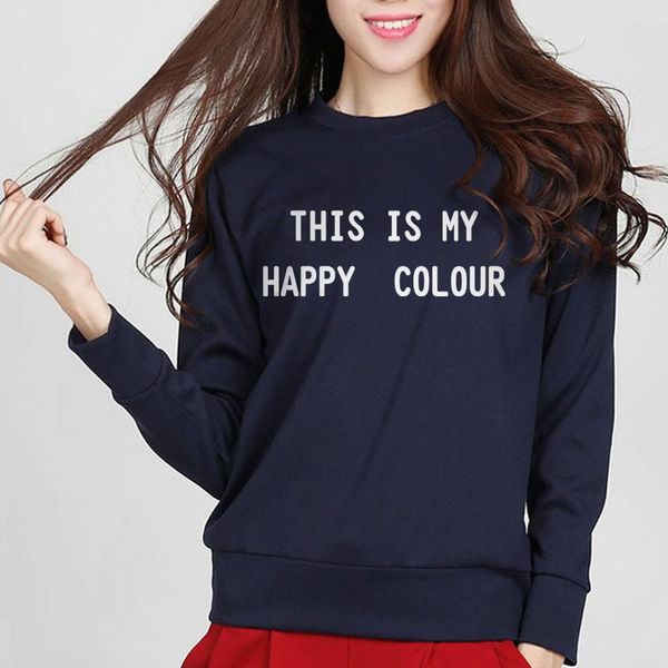 

women's hoodies & sweatshirts autumn winter tracksuits casual this is my happy colour hip hop sweatshirt women slim brand harajuku trac, Black