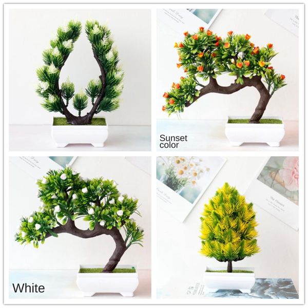 

decorative flowers & wreaths 1pc fashion artificial potted ornament multi style shape bonsai fake plant small tree pot home decor el garden