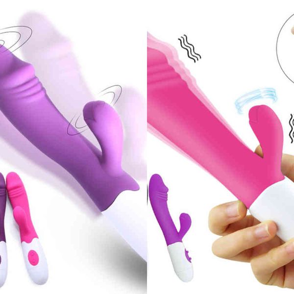 NXY Vibratoren USB wiederaufladbar 10 Geschwindigkeit realistischer Dildo G-Punkt Klitoris Kaninchenvibrator Stimulation Erwachsene Sexspielzeug für Frauen 0106