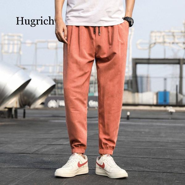 

pant men trousers ankle-length loose mens harem joggers casual sweatpants pants for male men's, Black