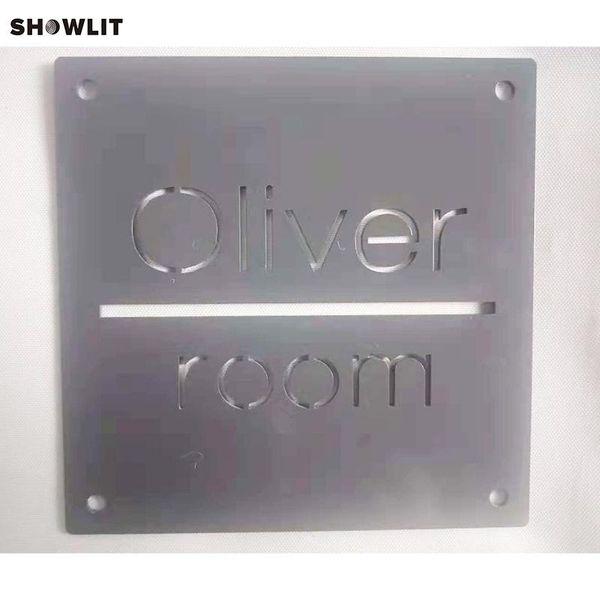 

dark grey custom houe number door sign with family name other hardware