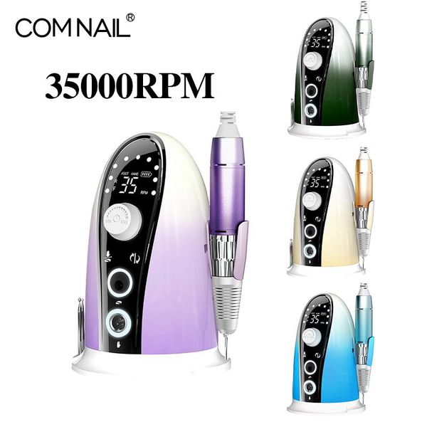

nail art equipment 35000rpm drill for manicure pedicure file with powerful motor sanding bits set salon use, Silver