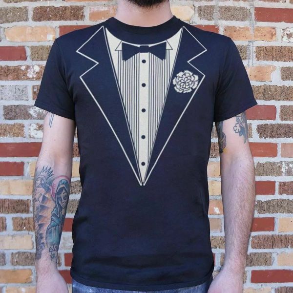 

tuxedo t-shirt | mens short sleeve graphic t-shirt, White;black