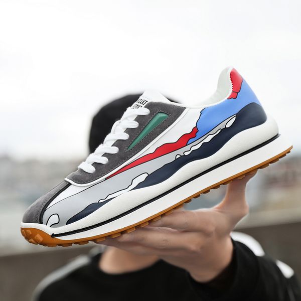 

2021 new men sports shoes comfortable youth popular men walking shoes lace-up breathable men sneakers