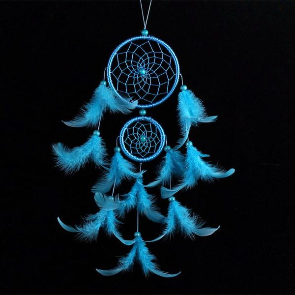 

decorative objects & figurines original silver gray dream-catcher 2 ring feather hanging art gifts to ie friends creative valentine's