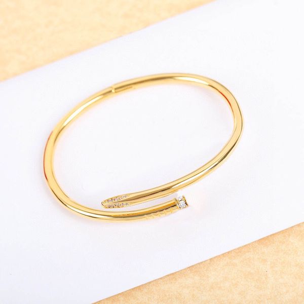 

v gold 2022 luxury quality charm bangle thick nail bracelet in three sizes for women wedding jewelry gift have box stamp ps7359, Black