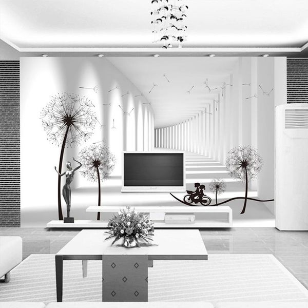 

wallpapers 3d wallpaper modern hand-painted tropical plant leaves flowers dandelion murals living room bedroom waterproof wall painting