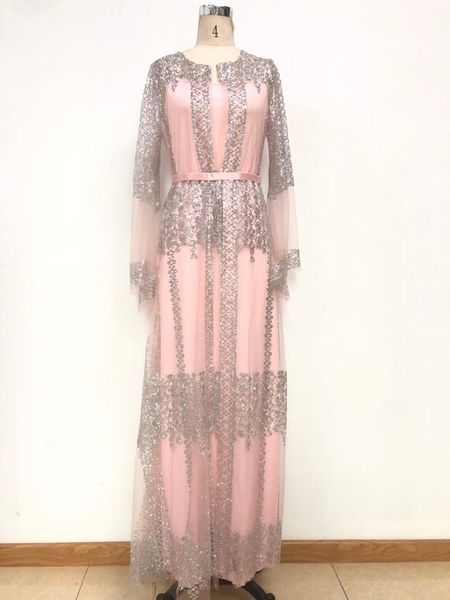 

sequins dress women lace long sleeve evening party dresses elegant maxi robe longu 2 pieces sets spring casual, Black;gray