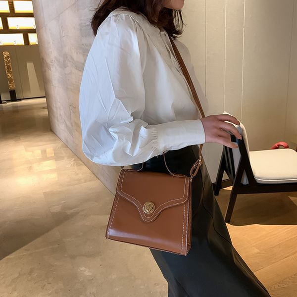 

bag 2021 spring new turn lock portable shoulder korean fashion women's
