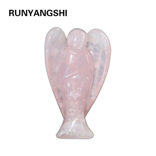 

decorative objects & figurines 3 inch pink crystal crafts natural rose quartz angel statue carved wing figurine classic jewelry for gift