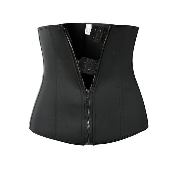 

latex waist corset cincher abdomen tummy shapewear 7 steel bones zipper & hook closure firm control strong sculpting slimming shapers for wo