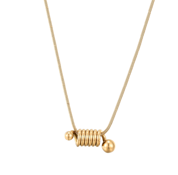 

pendant necklaces 316l stainless steel spiral spring necklace snake bone chain hip-hop no fade, Silver