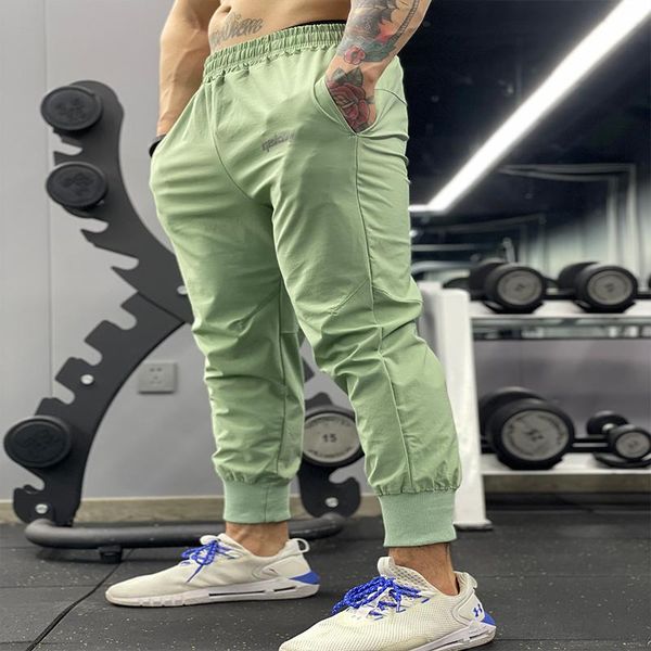 

men's pants fitness thin summer sports fast dry running basketball training loose legged, Black