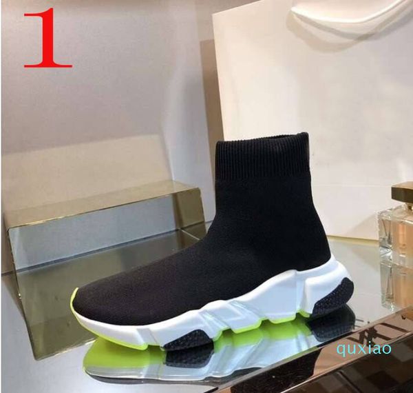 

2021 new pattern summer casual socks shoes knitted elastic sock boots luxury designer woman shoes fashion male sports shoes size 35-46, Black