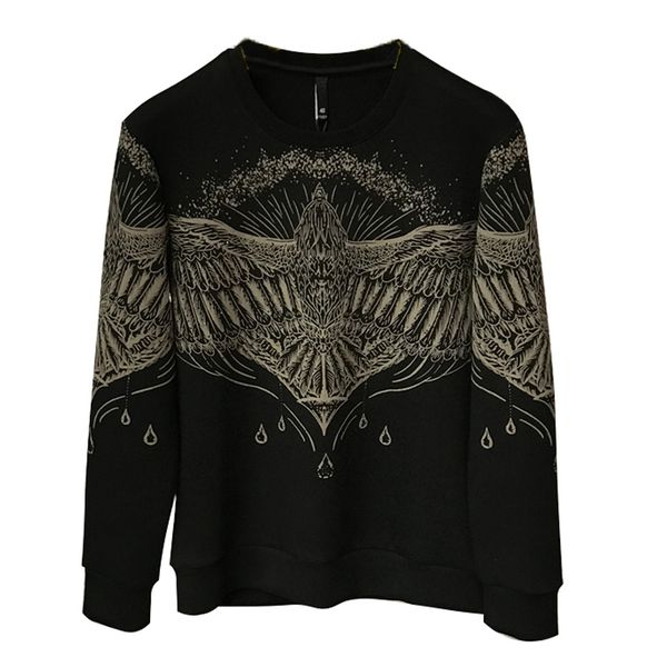 

men's hoodies & sweatshirts sweater pattern with bright casual, cotton t-shirt a hood and collar on the, long sleeve, -mark print ijdw, Black