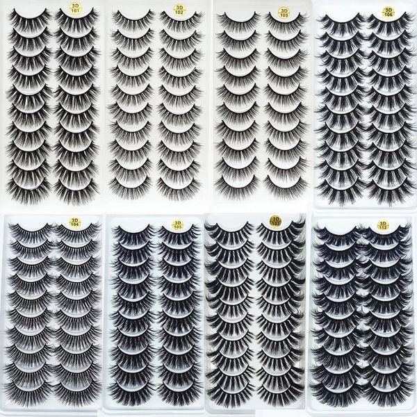 

hand made 10pairs 3d faux mink eyelashes makeup tools natural long false lash dramatic lashes extension eyelash maquiagem