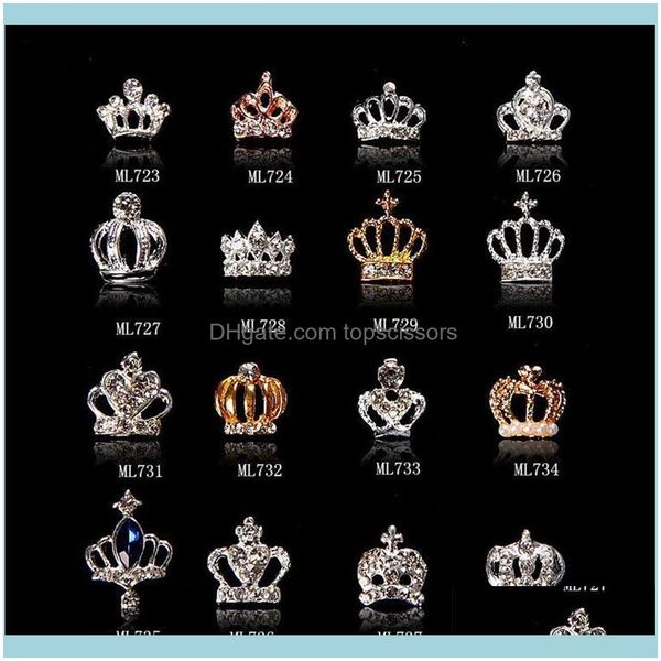 

nail salon health & beautynail art decorations 10pcs golden crown alloy jewelry charms crystal polish manicure craft germs 3d rhinestones ae, Silver;gold