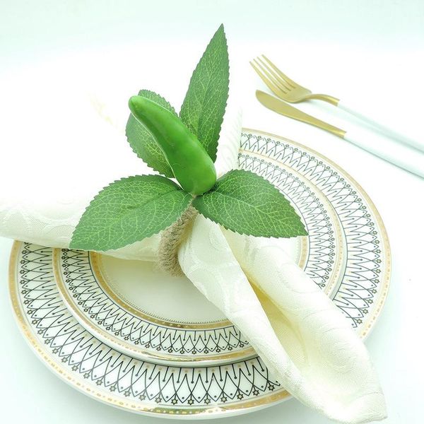 

napkin rings simulation chili plant ring green pepper buckle for wedding, dinner party, xmas, thanksgiving, birthday