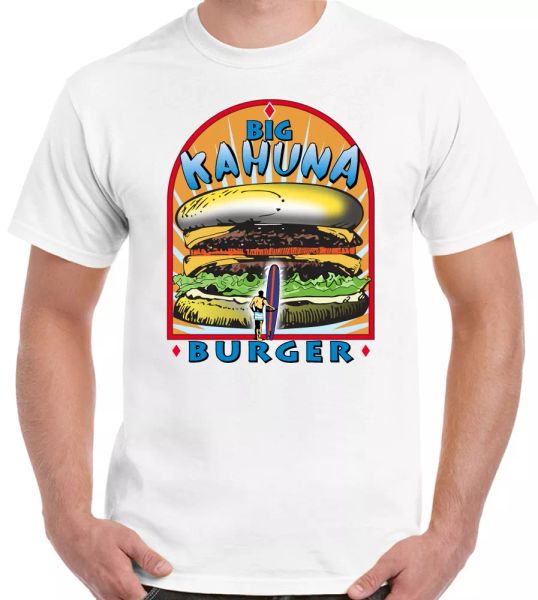 

big kahuna burger t shirt man funny pulp fiction movie t shirt, White;black