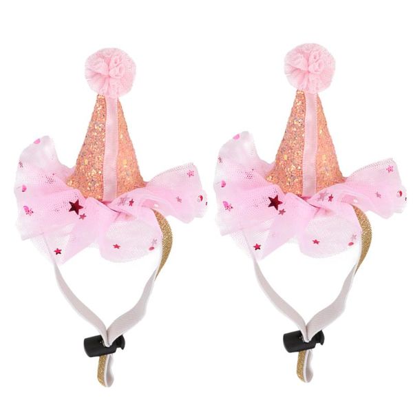 

dog apparel 2pcs funny pet christmas elasticÂ hats lovely headpiece pointed hat
