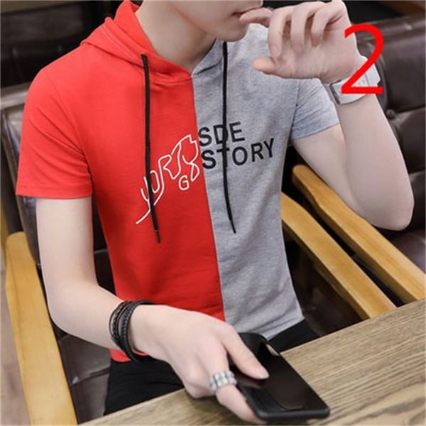 

men's youth large size lapel short-sleeved t-shirt wild handsome tide t 210420, White;black