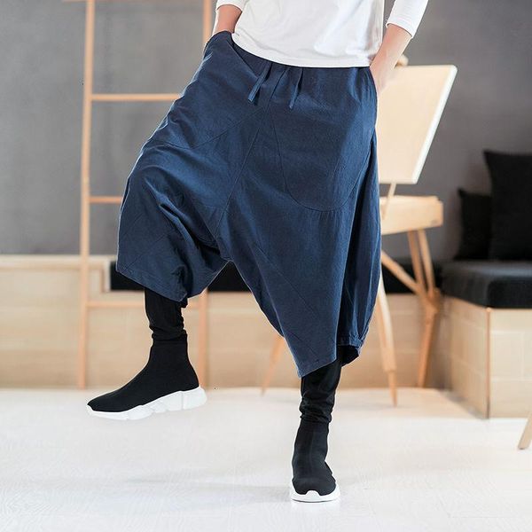 

neploha men's solid color cross-pants 2021 autumn winter thicken warm trousers man casual oversize streetwear pants, Black