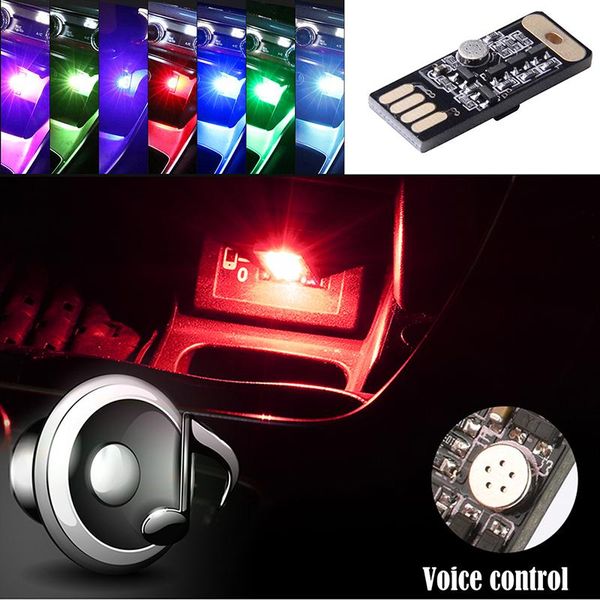 

car mini led atmosphere light accessories,dj ambient lighting usb plug rgb touching sound control interior&external lights