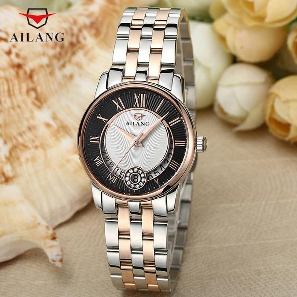 

wristwatches brand women classic business dress watches hollow calendar wrist watch vintage roman number full steel quartz analog reloj, Slivery;brown