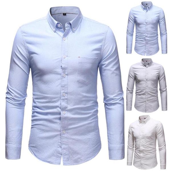 

men's casual shirts soldi color lapel collae button t men long sleeve work bussiness, White;black