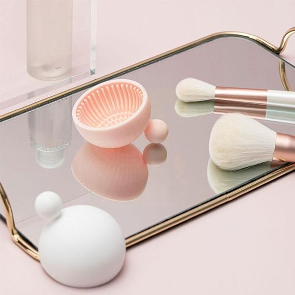 

makeup brushes silicone brush cleaning plate foundation washing up pad tool gel scrubber make bo t4r1