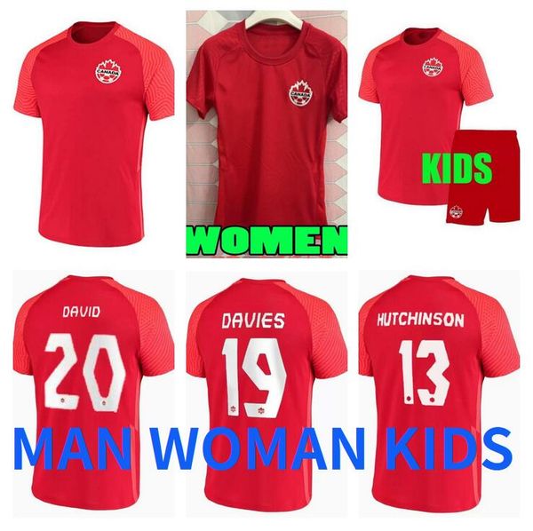 

+ kids 21 22 canada soccer jersey davies national team home red away third black 2021 david larin cavallini laryea millar hoilett 2022 men w, Black;yellow