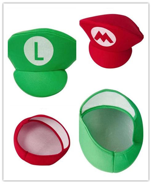 Andere Event Party Supplies Erwachsene Kinder Anime Cartoon Super Game Luigi Cosplay Hüte Rot Grün Kappe